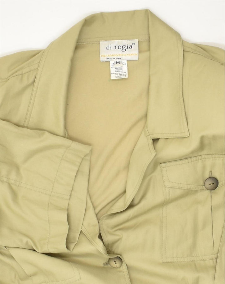 VINTAGE Womens 3 Button Blazer Jacket UK 12 Medium Beige Viscose | Vintage Vintage | Thrift | Second-Hand Vintage | Used Clothing | Messina Hembry 