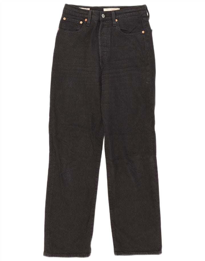 Levi's Womens Ribcage Straight Jeans W27 L29 Black Cotton