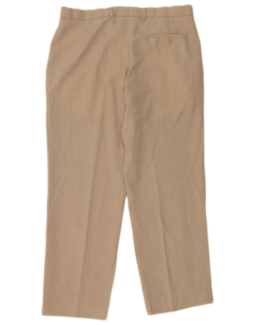 Marks & Spencer Mens Regular Fit Suit Trousers W34 L29 Beige Polyester