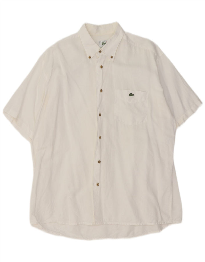 Lacoste Mens Short Sleeve Shirt Size 42 Large White