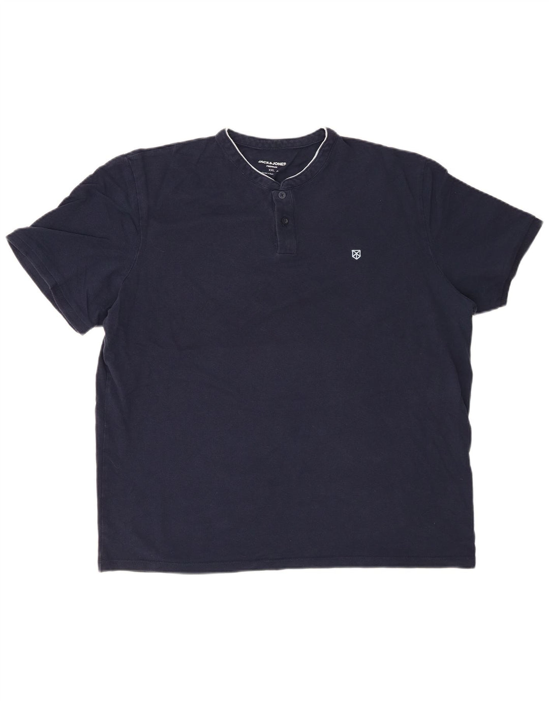 JACK & JONES Mens Polo Shirt 2XL Navy Blue Cotton