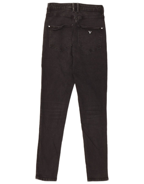 Guess Womens High Rise Super Skinny Jeans W26 L27 Black Cotton