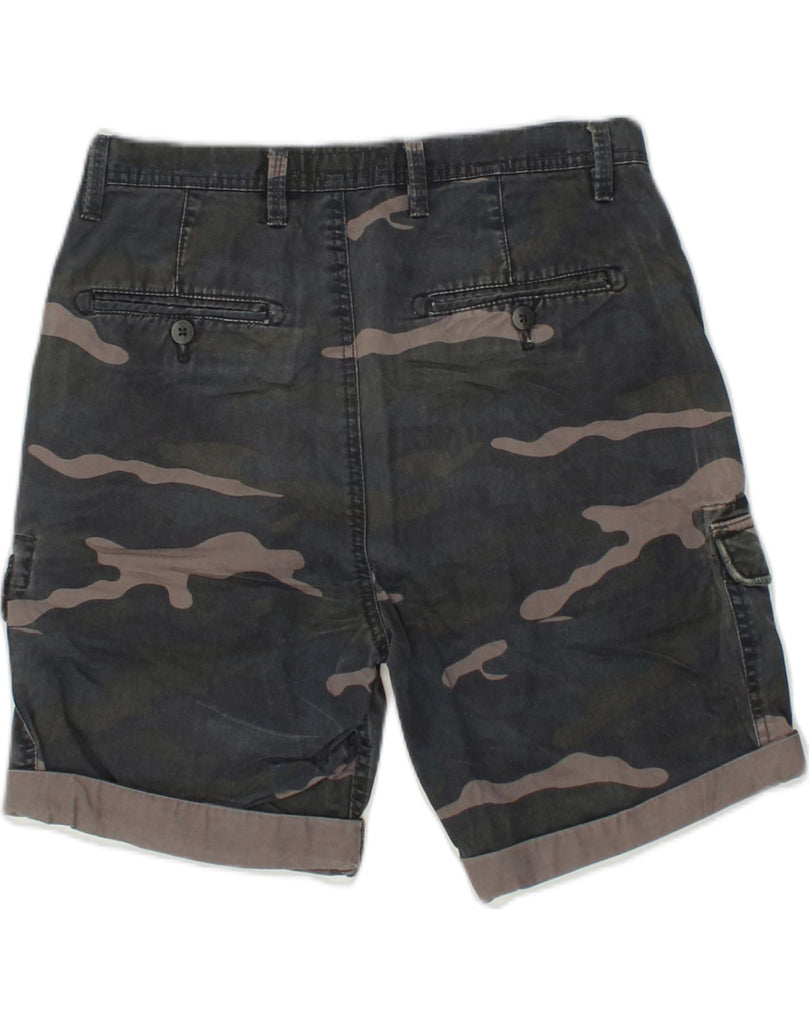 CLAYTON Mens Cargo Shorts IT 46 Small W30 Grey Camouflage Cotton | Vintage Clayton | Thrift | Second-Hand Clayton | Used Clothing | Messina Hembry 