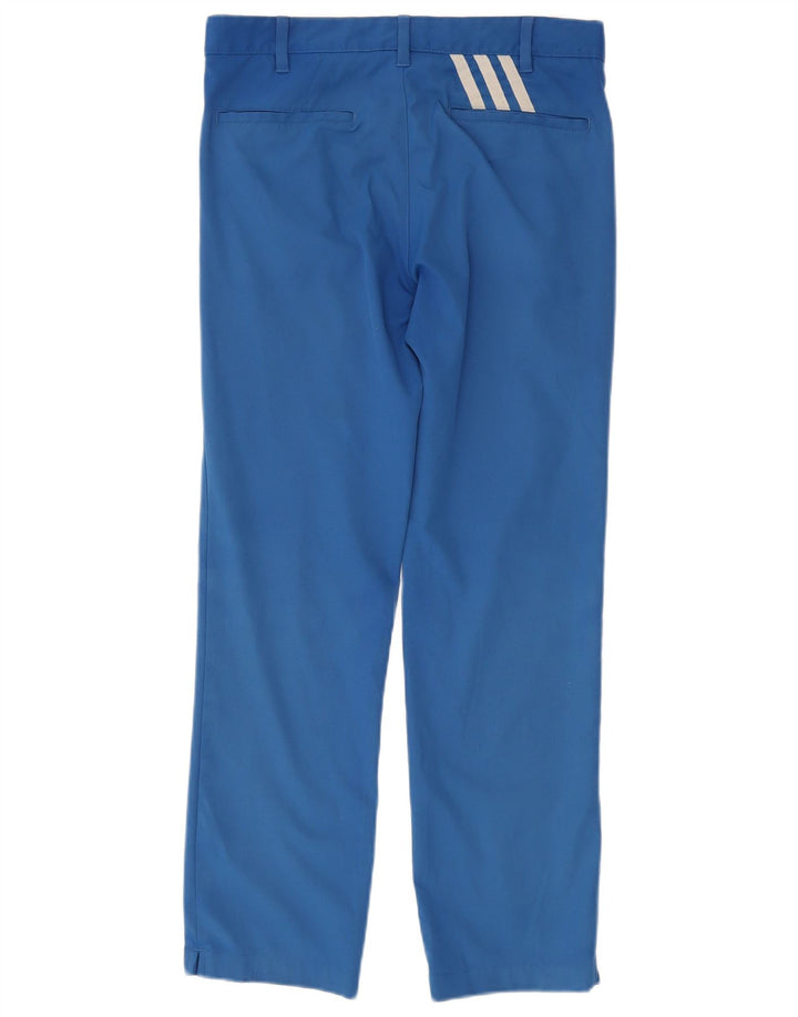 Adidas Mens Straight Chino Trousers W30 L30 Blue Polyester