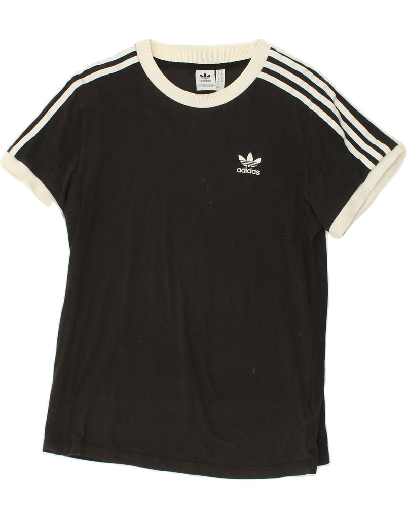 ADIDAS Womens T-Shirt Top UK 10 Small Black Cotton | Vintage Adidas | Thrift | Second-Hand Adidas | Used Clothing | Messina Hembry 