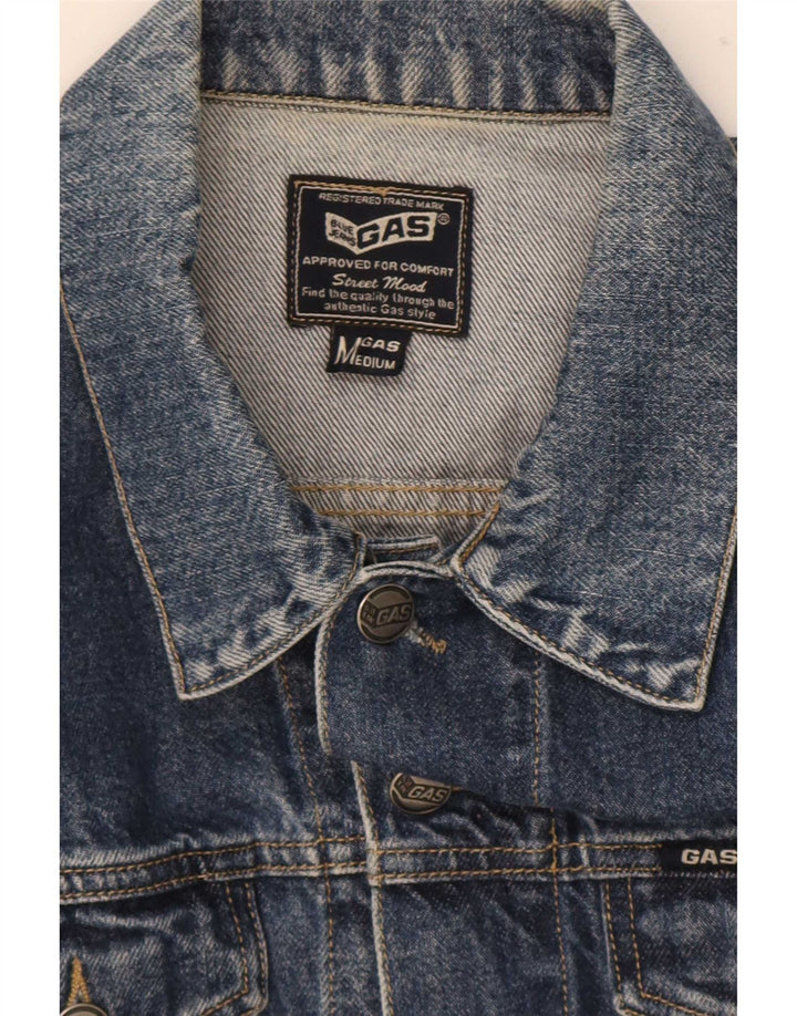 Gas Mens Denim Jacket UK 38 Medium Blue Cotton