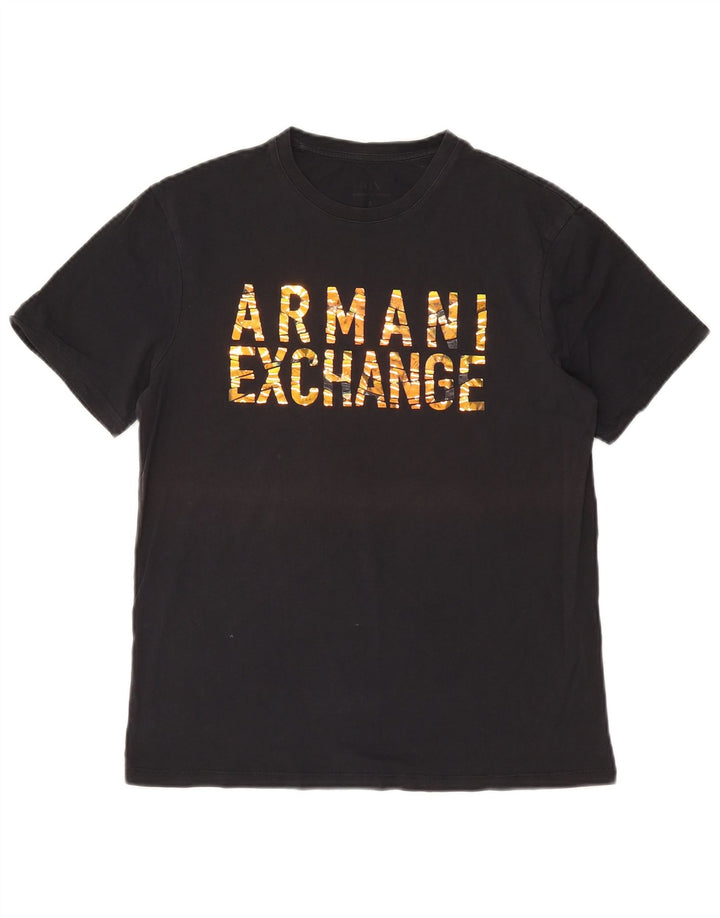Armani Exchange Mens Graphic T-Shirt Top Small Black