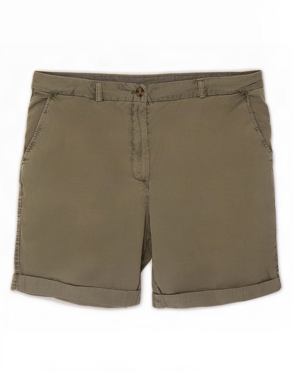 Marks & Spencer Womens Chino Shorts UK 16 Large W34 Khaki Cotton
