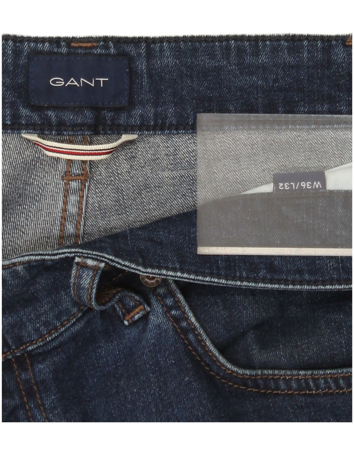 GANT Mens Straight Jeans W36 L32 Navy Blue Cotton