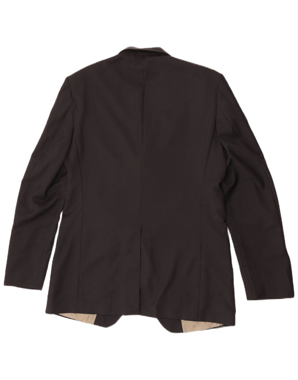 Marks & Spencer Mens 3 Button Slim Fit Blazer Jacket UK 40 Medium Black