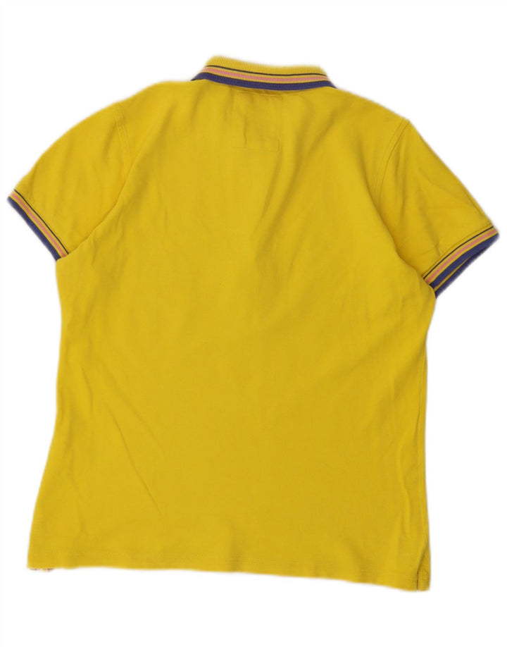 Refrigue Womens Polo Shirt UK 14 Large Yellow Cotton
