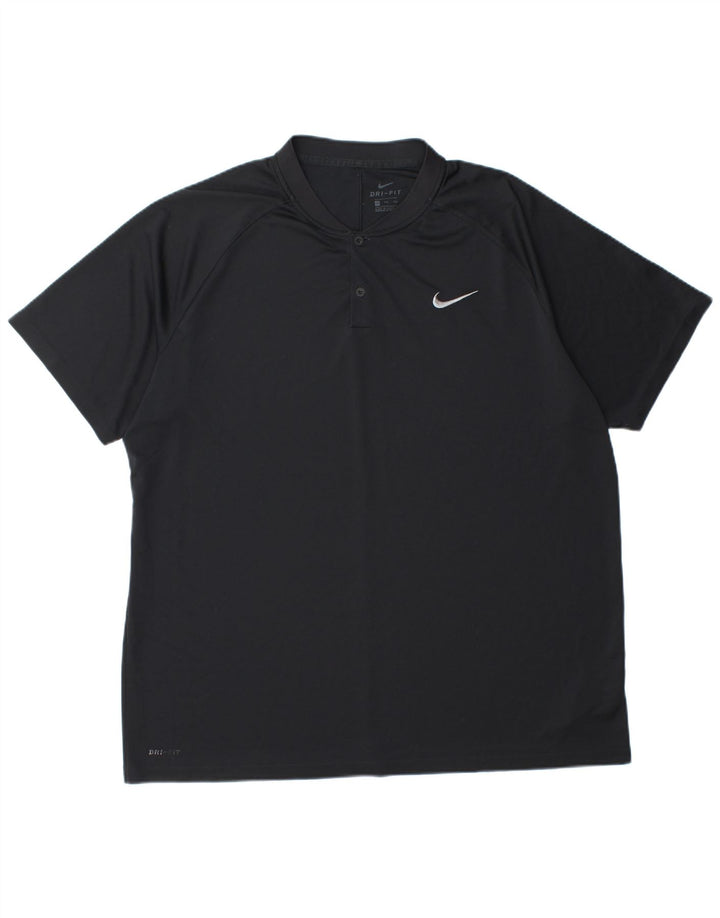 Nike Mens Dri Fit T-Shirt Top 2XL Black Polyester