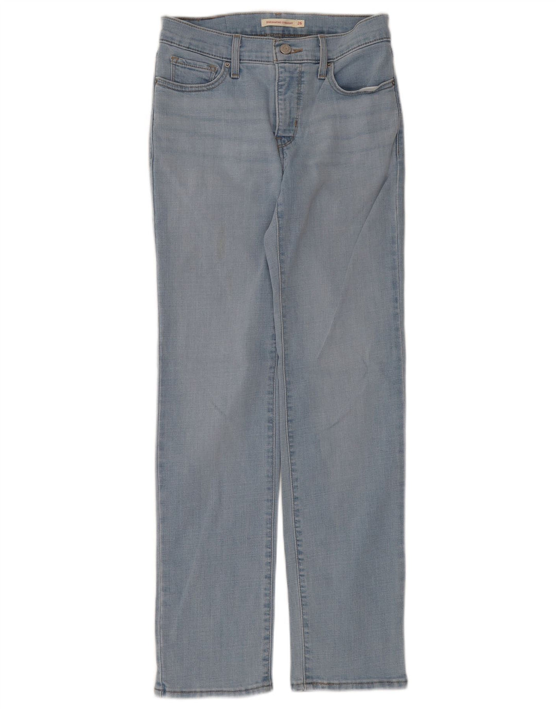 LEVI'S Womens 314 Shaping Straight Jeans W26 L30 Blue Cotton