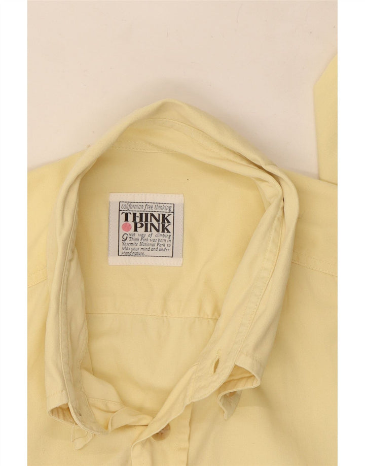 Think Pink Mens Shirt Large Yellow