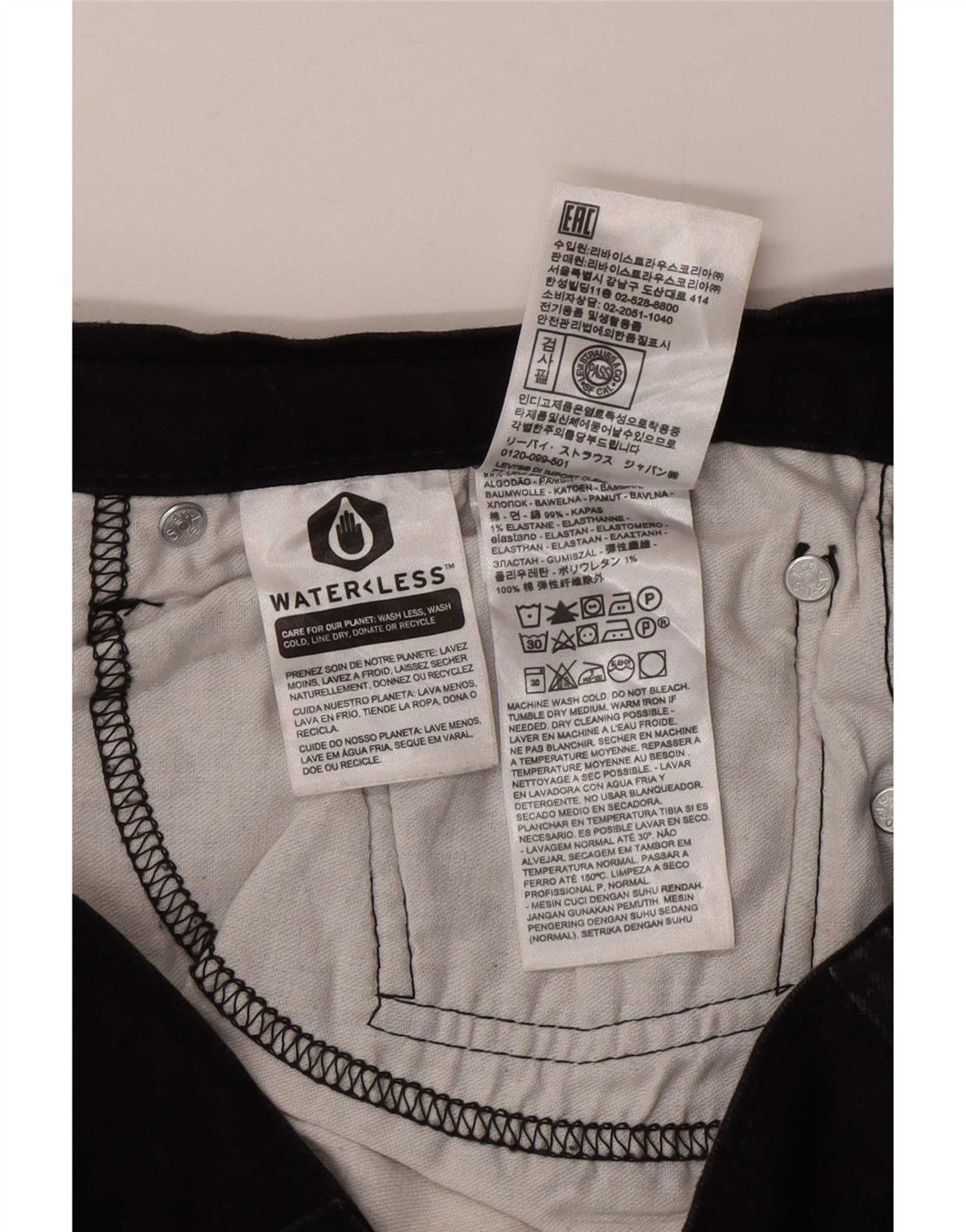 Levi's Mens 502 Tapered Jeans W36 L32 Black Cotton