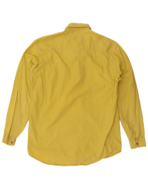 Les Chemises Mens Shirt Size 37/38 Small Yellow Cotton