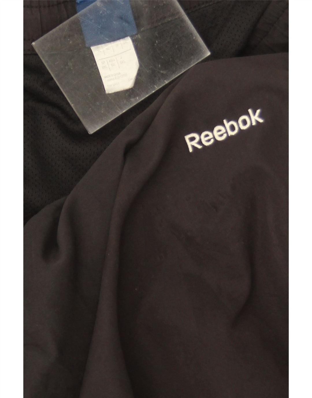 Reebok Mens Tracksuit Trousers XL  Black Colourblock Polyester