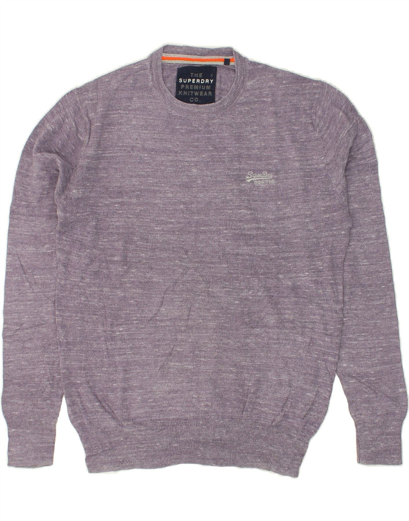 SUPERDRY Mens Crew Neck Jumper Sweater Large Purple Pinstripe | Vintage Superdry | Thrift | Second-Hand Superdry | Used Clothing | Messina Hembry 