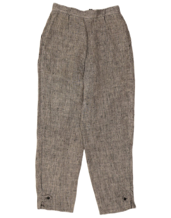 Vintage Womens High Waist Casual Trousers IT 42 Medium W26 L27 Grey Flecked