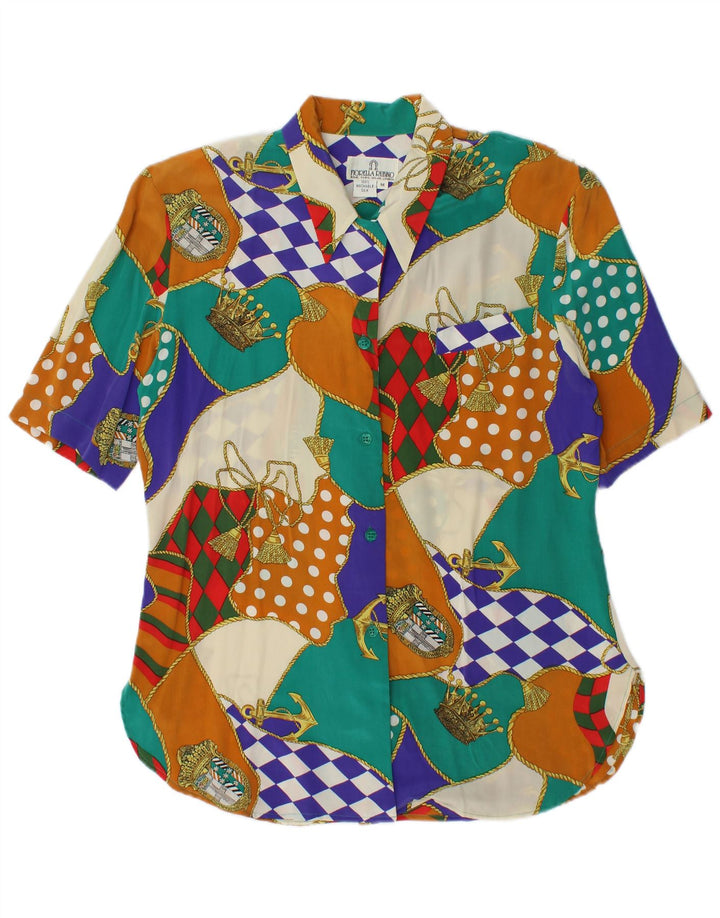 FIORELLA RUBINO Womens Shirt Blouse UK 14 Medium Multicoloured Patchwork