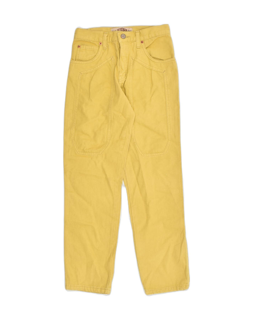 JECKERSON Womens Casual Trousers W26 L25 Yellow Cotton | Vintage Jeckerson | Thrift | Second-Hand Jeckerson | Used Clothing | Messina Hembry 