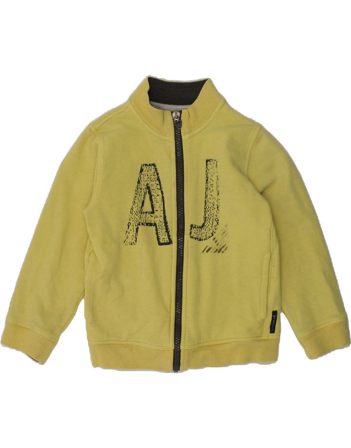 ARMANI JUNIOR Boys Graphic Tracksuit Top Jacket 3-4 Years Yellow Cotton | Vintage Armani Junior | Thrift | Second-Hand Armani Junior | Used Clothing | Messina Hembry 