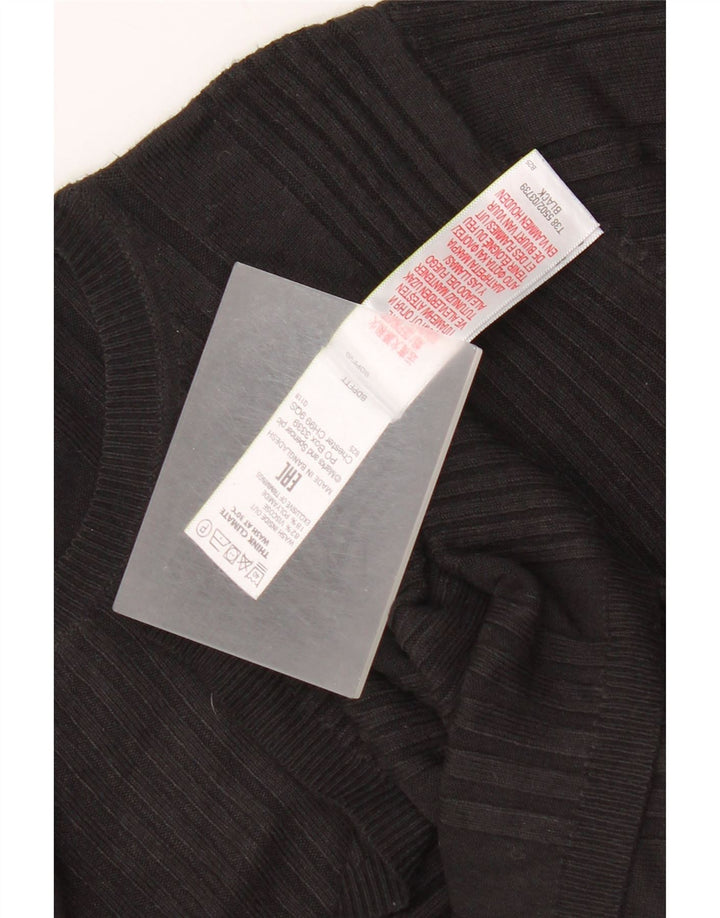 Marks & Spencer Womens Crew Neck Jumper Sweater UK 12 Medium Black