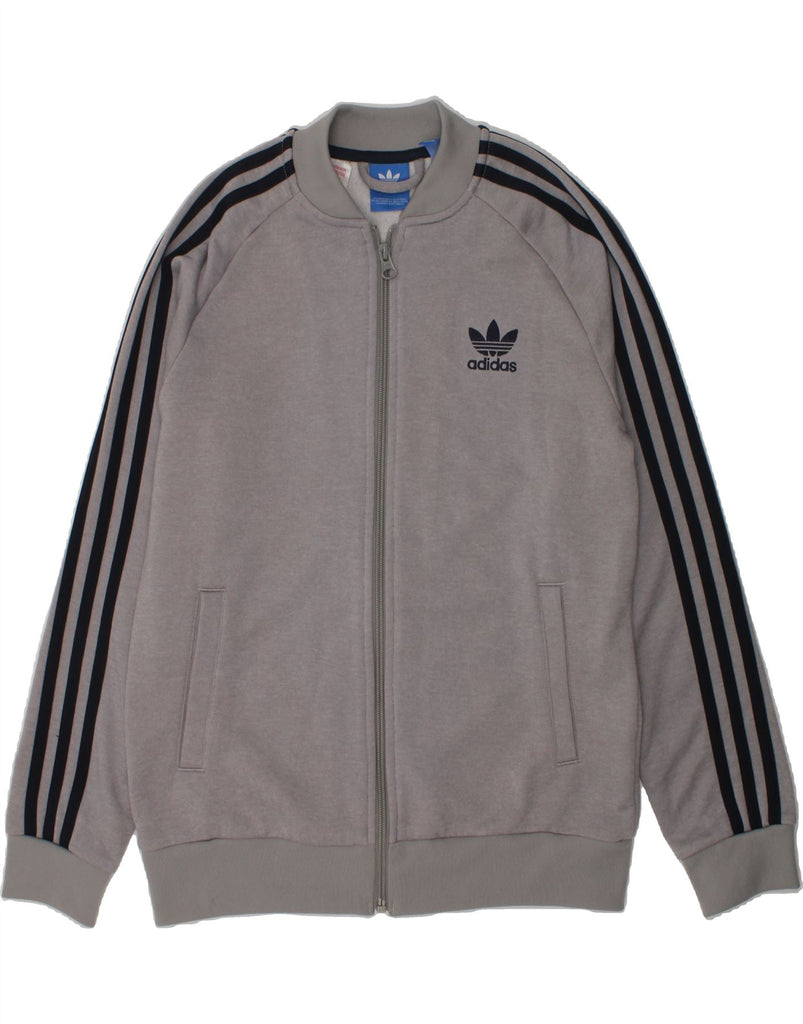 ADIDAS Boys Tracksuit Top Jacket 11-12 Years Grey Polyester | Vintage Adidas | Thrift | Second-Hand Adidas | Used Clothing | Messina Hembry 