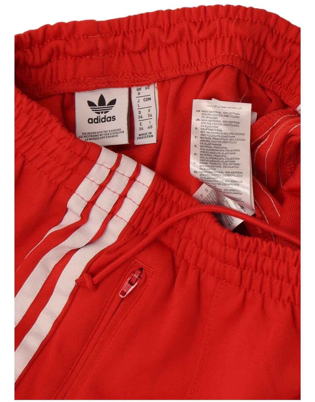 Adidas Womens Tracksuit Trousers UK 8 Small Red Cotton