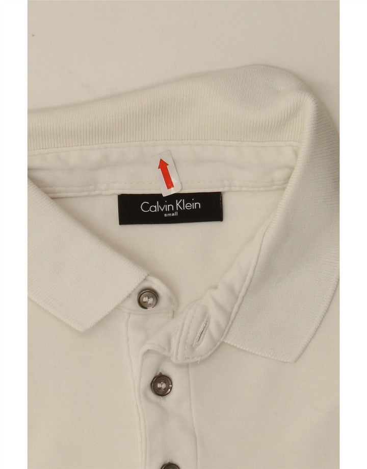 CALVIN KLEIN Mens Polo Shirt Small White Vintage Calvin Klein and Second-Hand Calvin Klein from Messina Hembry 