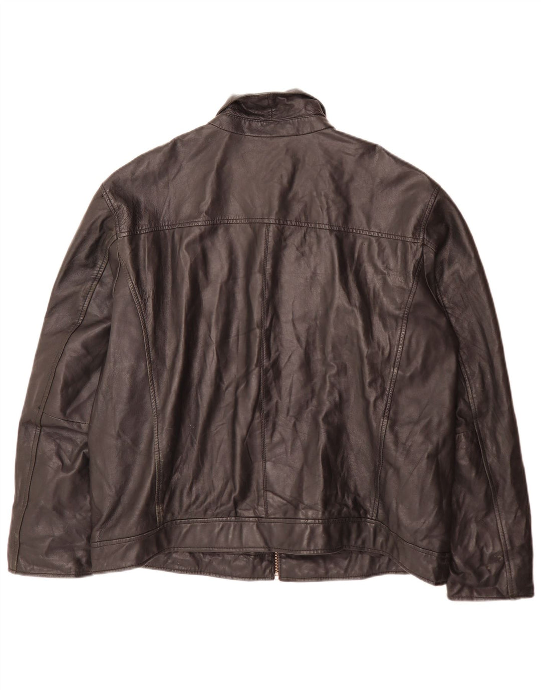 In Extenso Mens Leather Jacket UK 44 2XL Black
