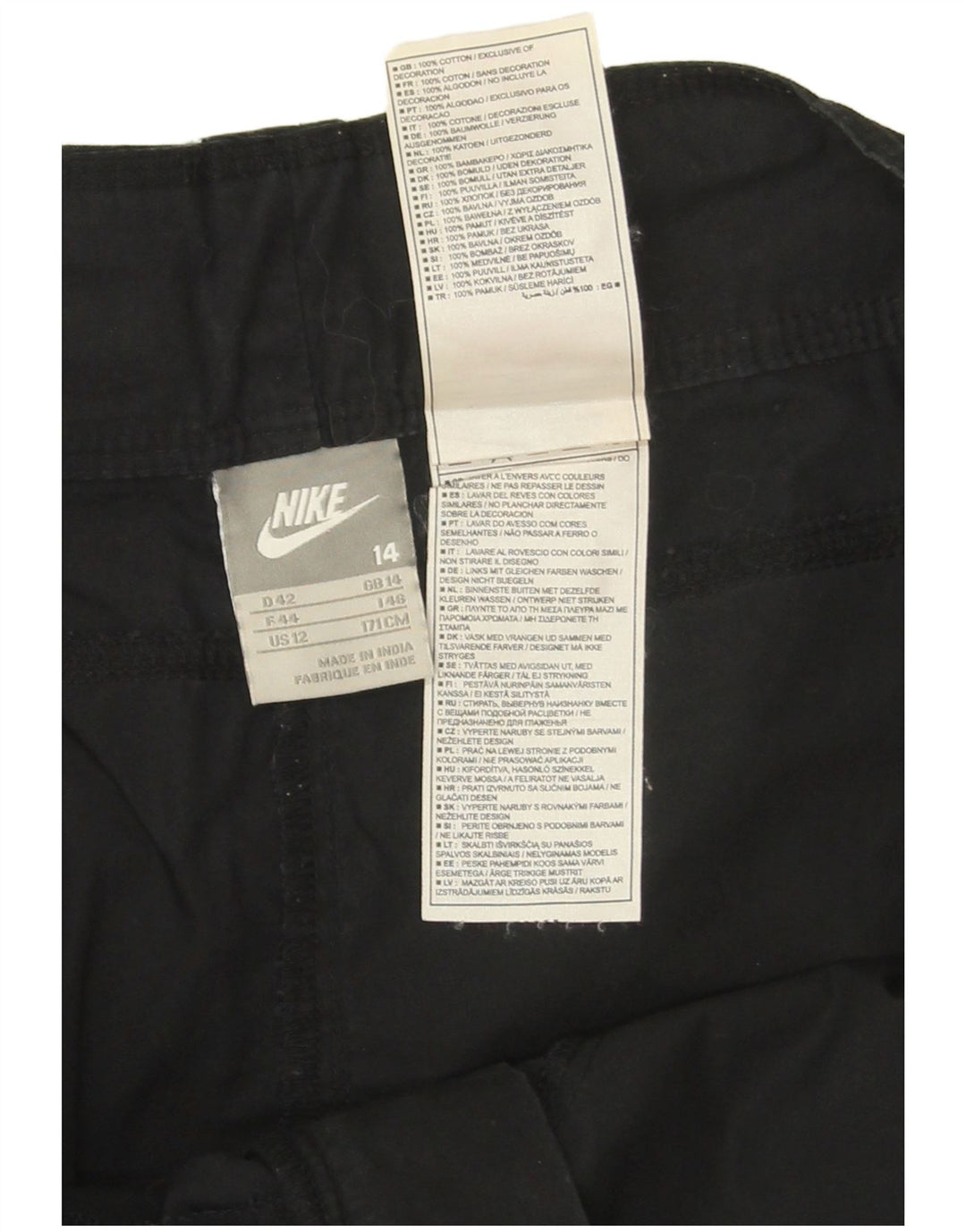 Nike Womens Mini Cargo Skirt UK 14 Large W34 Black Cotton