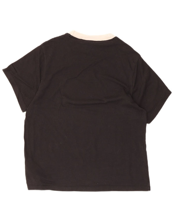 Adidas Womens T-Shirt Top UK 10 Small Black Cotton