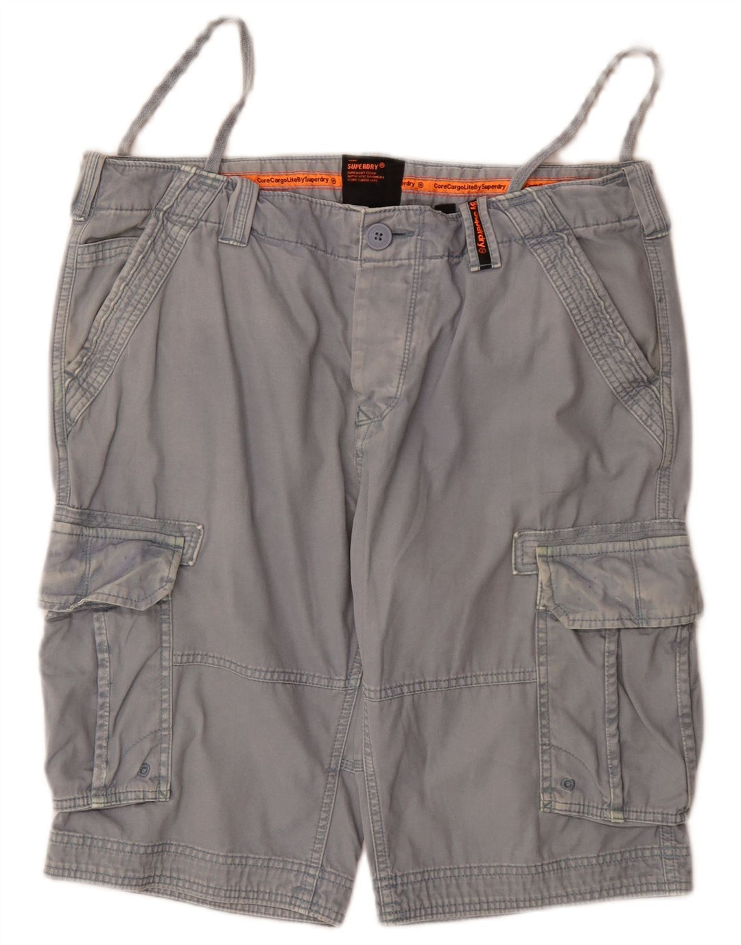Superdry Mens Cargo Shorts W36 Large Blue Cotton