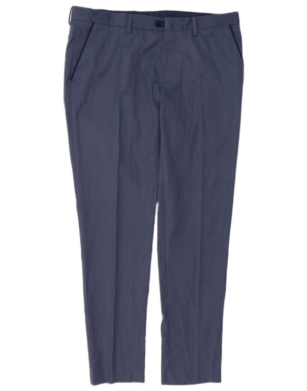 Zara Mens Slim Chino Trousers EU 44 Large W34 L31 Blue Polyester