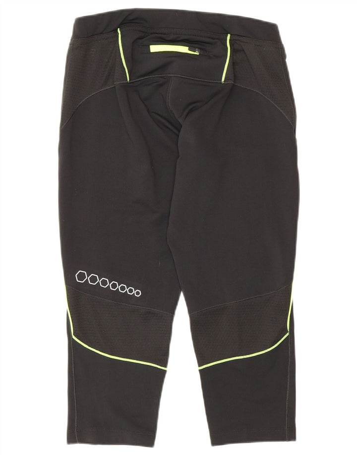Asics Womens Graphic Capri Leggings UK 12 Medium  Black Polyester