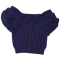 FRENCH CONNECTION Womens Short Sleeve Bolero Jumper UK 12 Medium Navy Blue