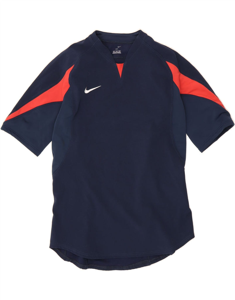 NIKE Mens Dri Fit T-Shirt Top XL Navy Blue Colourblock Polyester Vintage Nike and Second-Hand Nike from Messina Hembry 