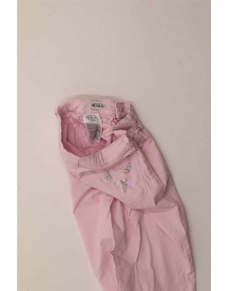 GUESS Girls Slim Casual Trousers 9-10 Years W25 L26 Pink Cotton Vintage Guess and Second-Hand Guess from Messina Hembry 