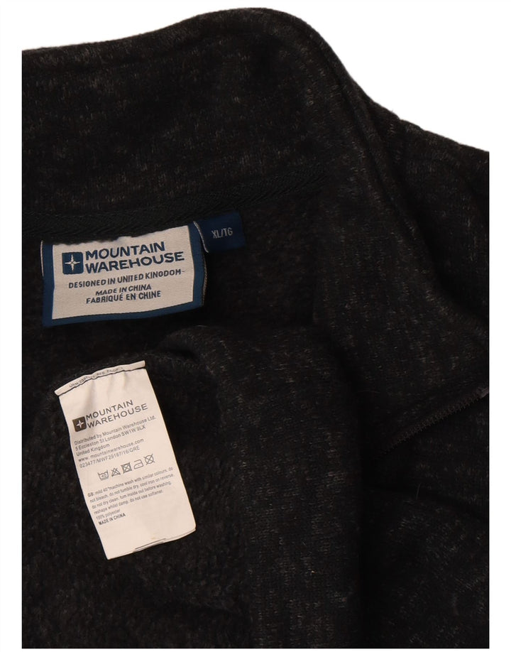 Mountain Warehouse Mens Zip Neck Sweatshirt Jumper XL Black Flecked