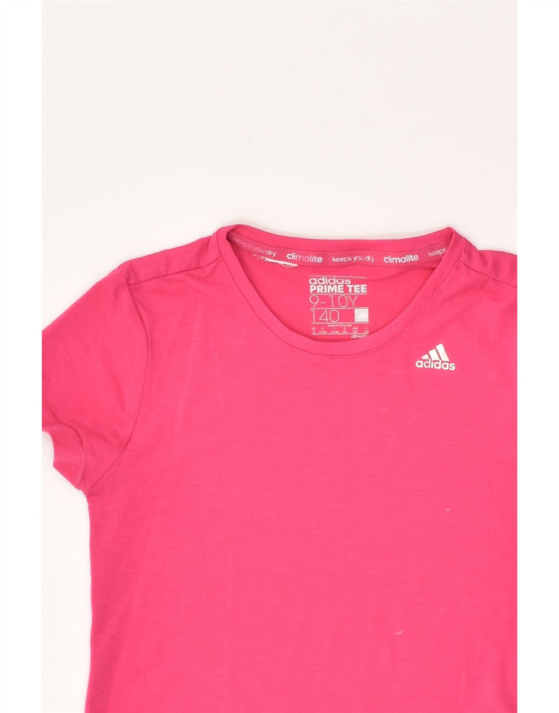 ADIDAS Girls Climalite T-Shirt Top 9-10 Years Pink | Vintage Adidas | Thrift | Second-Hand Adidas | Used Clothing | Messina Hembry 