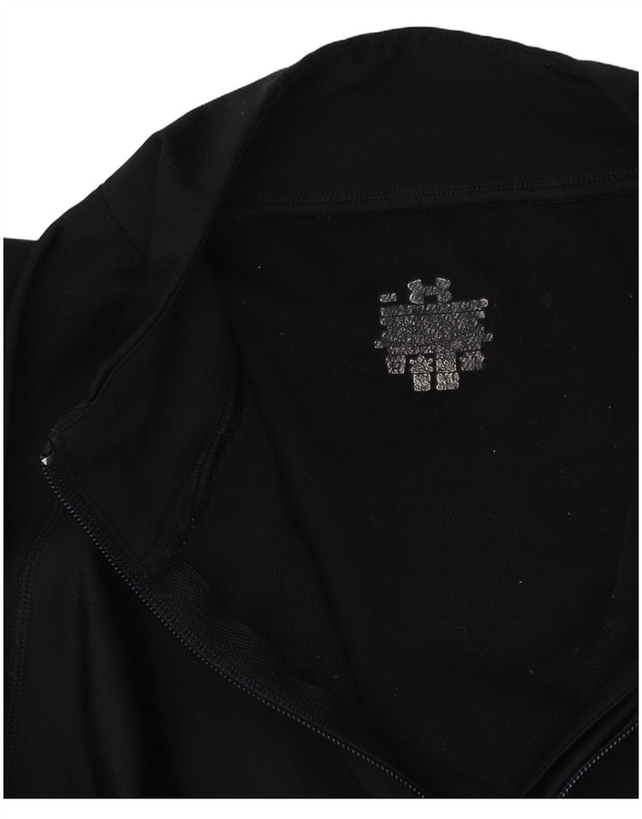 UNDER ARMOUR Womens Zip Neck Pullover Tracksuit Top UK 10 Small Black