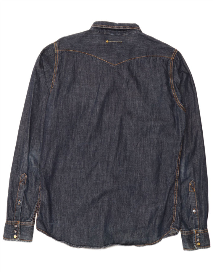 Diesel Mens Denim Shirt Large Navy Blue Cotton