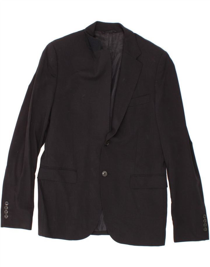 RICHMOND Mens 2 Button Blazer Jacket IT 50 Large Black Wool Vintage Richmond and Second-Hand Richmond from Messina Hembry 