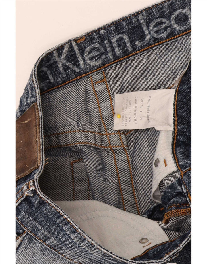 Calvin Klein Mens Straight Jeans W31 L34 Blue Cotton
