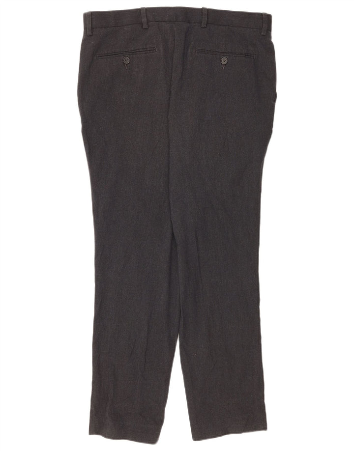 Marks & Spencer Mens Slim Suit Trousers W34 L29 Grey Polyester