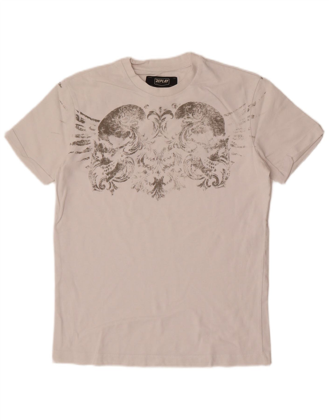 Replay Mens Graphic T-Shirt Top Small White