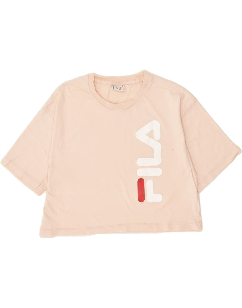 FILA Girls Crop Graphic T-Shirt Top 13-14 Years Pink Cotton | Vintage Fila | Thrift | Second-Hand Fila | Used Clothing | Messina Hembry 