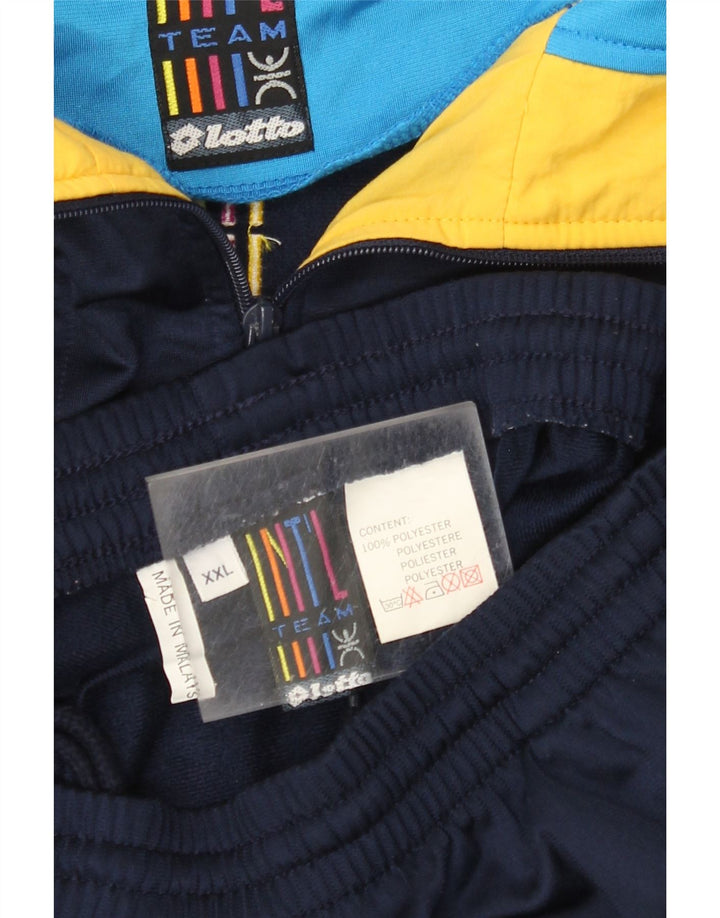 LOTTO Mens Graphic Full Tracksuit 2XL  Navy Blue Colourblock Polyester