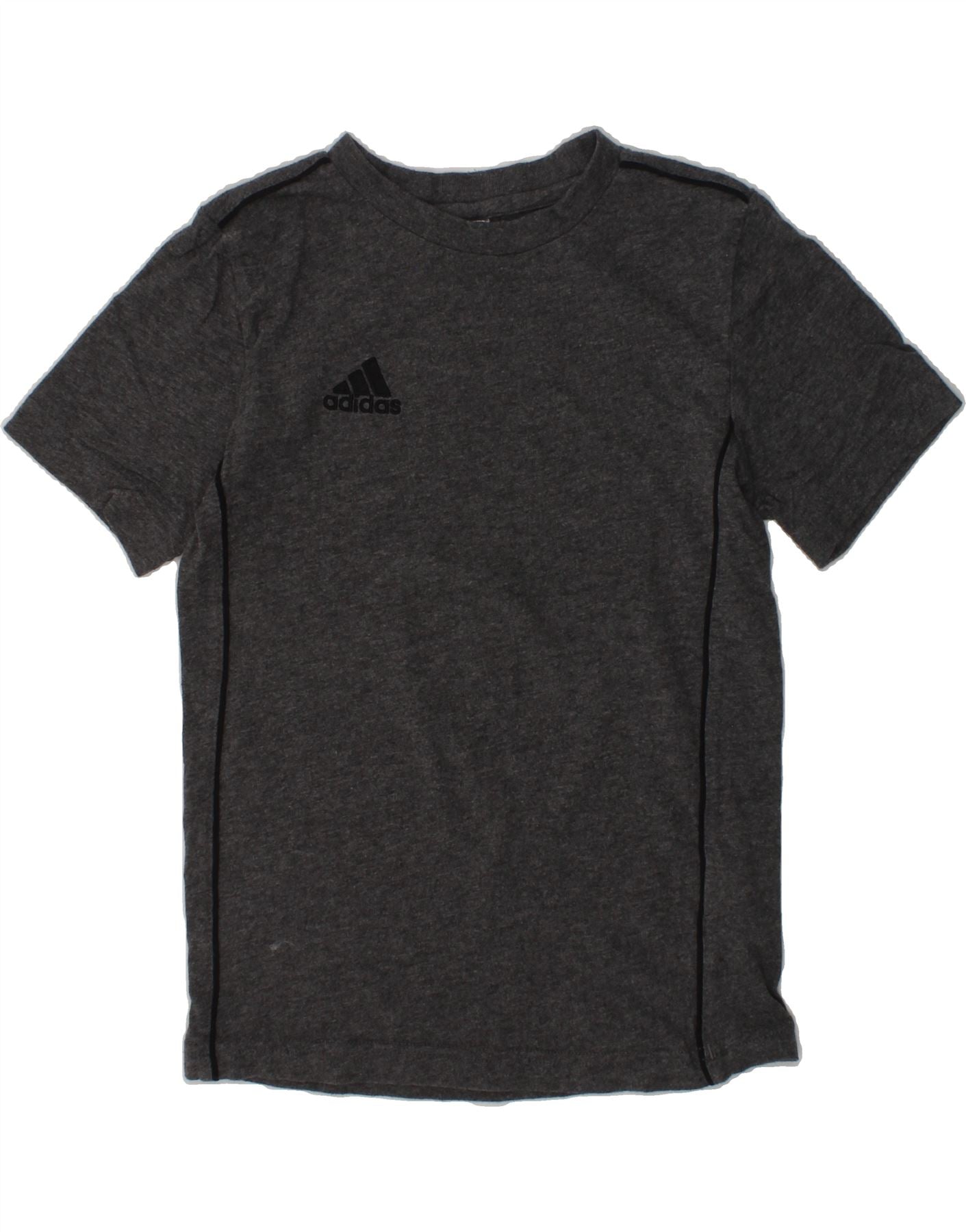 ADIDAS Boys T-Shirt Top 7-8 Years Grey Cotton Vintage Second